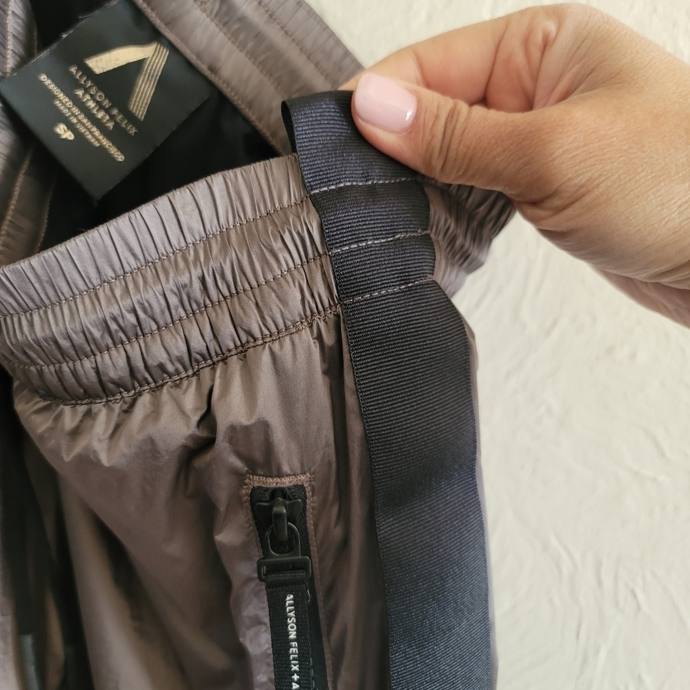 ATHLETA x Allyson Felix, Legend Luxe Track Pant, Black/Dark Purple Grey, Size SP - Picture 7 of 16